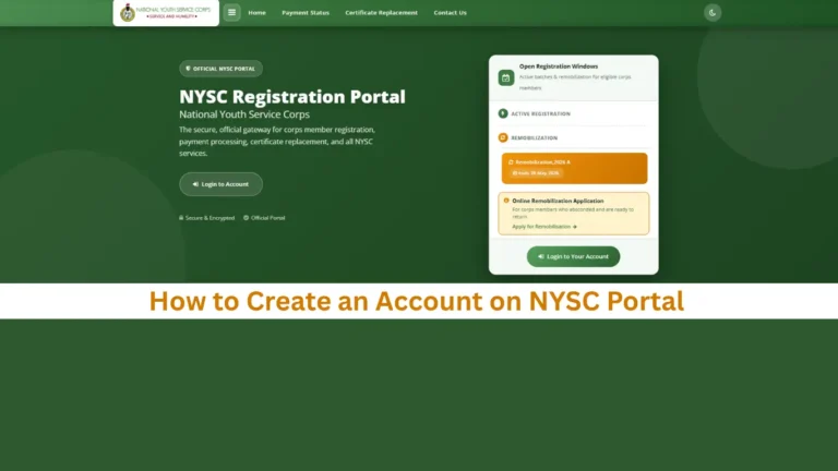 How to Create an Account on NYSC Portal