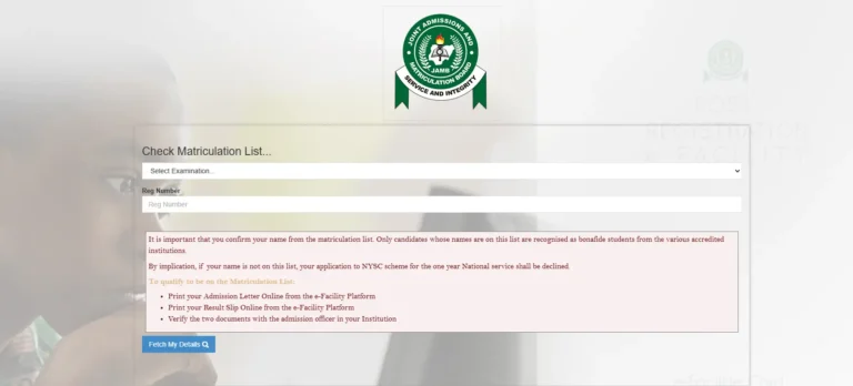 How to Check Your Name on JAMB Matriculation List